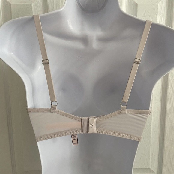 Victorias Secret Dream Angels Push-Up Bra Size 32DD Shimmer Nude? Lace Sexy EUC - Picture 3 of 8